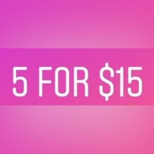 5 for $15 bundle sale